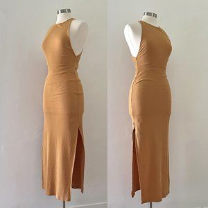 New American Apparel 2x2 ribbed cotton racerback maxi dress